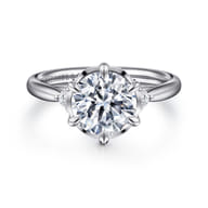 Blaise - 14K White Gold Round Three Stone Diamond Engagement Ring