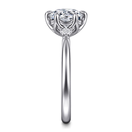 Blaise - 14K White Gold Round Three Stone Diamond Engagement Ring