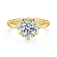 Blaise - 14K Yellow Gold Round Three Stone Diamond Engagement Ring