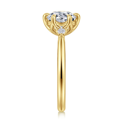 Blaise - 14K Yellow Gold Round Three Stone Diamond Engagement Ring