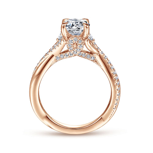 Blakely - 14K Rose Gold Round Diamond Engagement Ring - 0.36 ct - Shot 2
