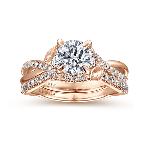 Blakely - 14K Rose Gold Round Diamond Engagement Ring - 0.36 ct - Shot 4