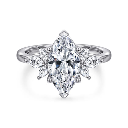 Bleine - 14K White Gold Marquise Shape Diamond Engagement Ring