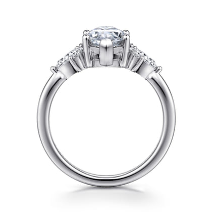 Bleine - 14K White Gold Marquise Shape Diamond Engagement Ring