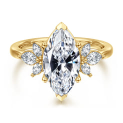 Bleine - 14K Yellow Gold Marquise Shape Diamond Engagement Ring