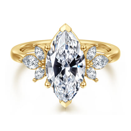 Bleine - 14K Yellow Gold Marquise Shape Diamond Engagement Ring
