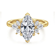 Bleine - 14K Yellow Gold Marquise Shape Diamond Engagement Ring