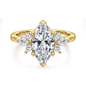 Bleine - 14K Yellow Gold Marquise Shape Diamond Engagement Ring