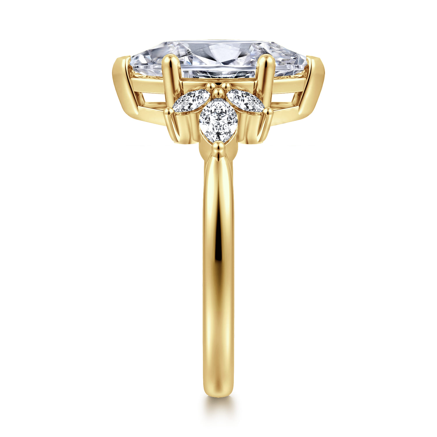 Bleine - 14K Yellow Gold Marquise Shape Diamond Engagement Ring