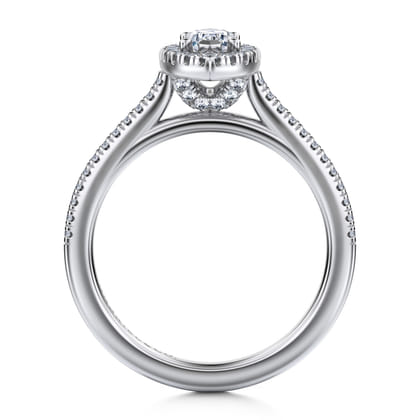 Blossom - 14K White Gold Marquise Shape Halo Diamond Engagement Ring
