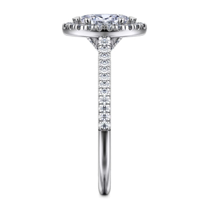 Blossom - 14K White Gold Marquise Shape Halo Diamond Engagement Ring