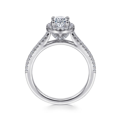 Blossom - 14K White Gold Oval Halo Diamond Engagement Ring
