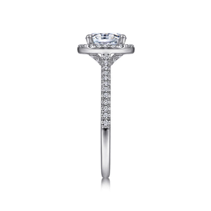 Blossom - 14K White Gold Oval Halo Diamond Engagement Ring