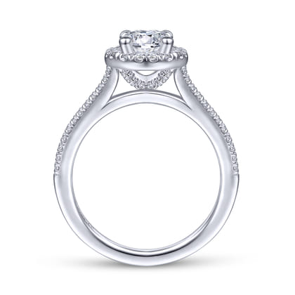 Blossom - 14K White Gold Oval Halo Diamond Engagement Ring