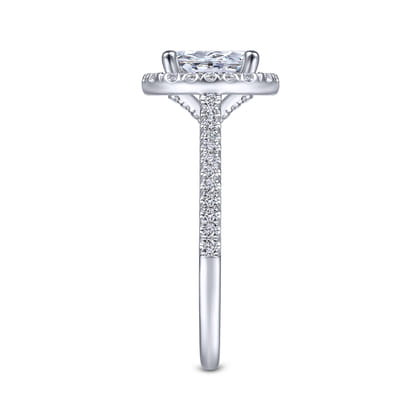 Blossom - 14K White Gold Oval Halo Diamond Engagement Ring