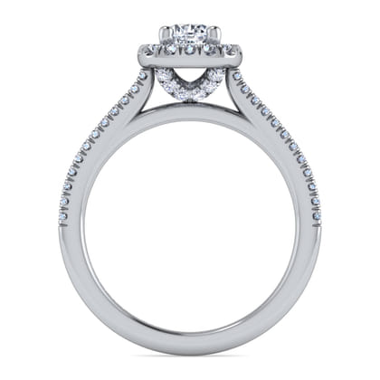 Blossom - 14K White Gold Round Halo Diamond Engagement Ring