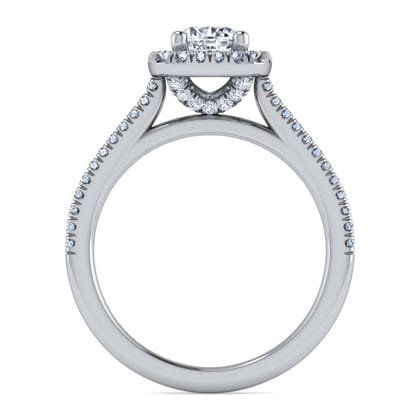 Blossom - 14K White Gold Round Halo Diamond Engagement Ring