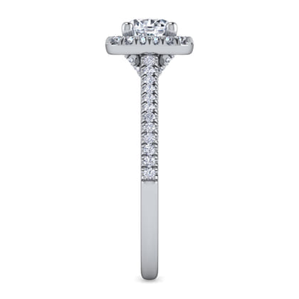 Blossom - 14K White Gold Round Halo Diamond Engagement Ring