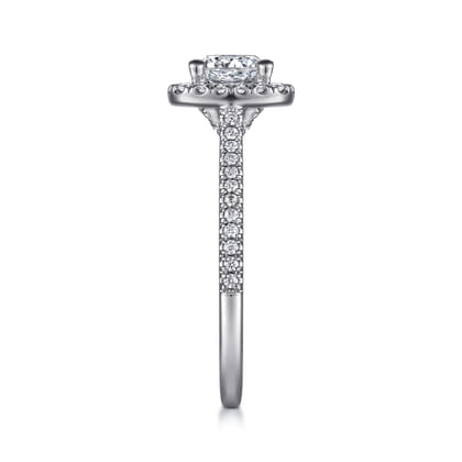 Blossom - 14K White Gold Round Halo Diamond Engagement Ring