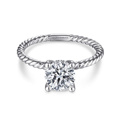 Bobbi - 14K White Gold Round Diamond Engagement Ring