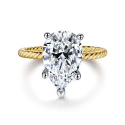 Bobbi - 14K White-Yellow Gold Pear Shape Diamond Engagement Ring