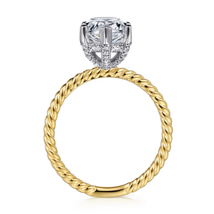 Bobbi - 14K White-Yellow Gold Pear Shape Diamond Engagement Ring