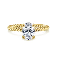 Bobbi - 14K Yellow Gold Oval Diamond Engagement Ring