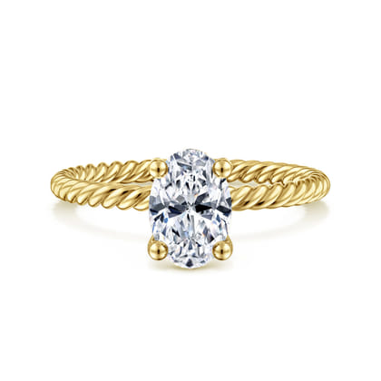 Bobbi - 14K Yellow Gold Oval Diamond Engagement Ring
