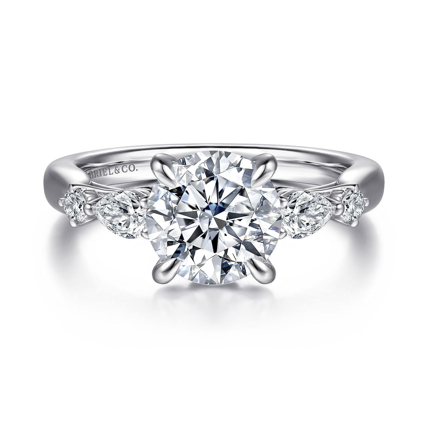 Bonita - 14K White Gold Round Diamond Engagement Ring