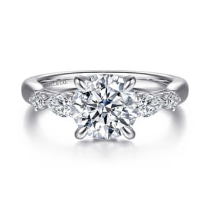 Bonita - 14K White Gold Round Diamond Engagement Ring