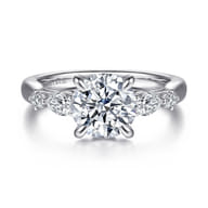 Bonita - 14K White Gold Round Five Stone Diamond Engagement Ring