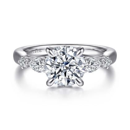 Bonita - 14K White Gold Round Five Stone Diamond Engagement Ring