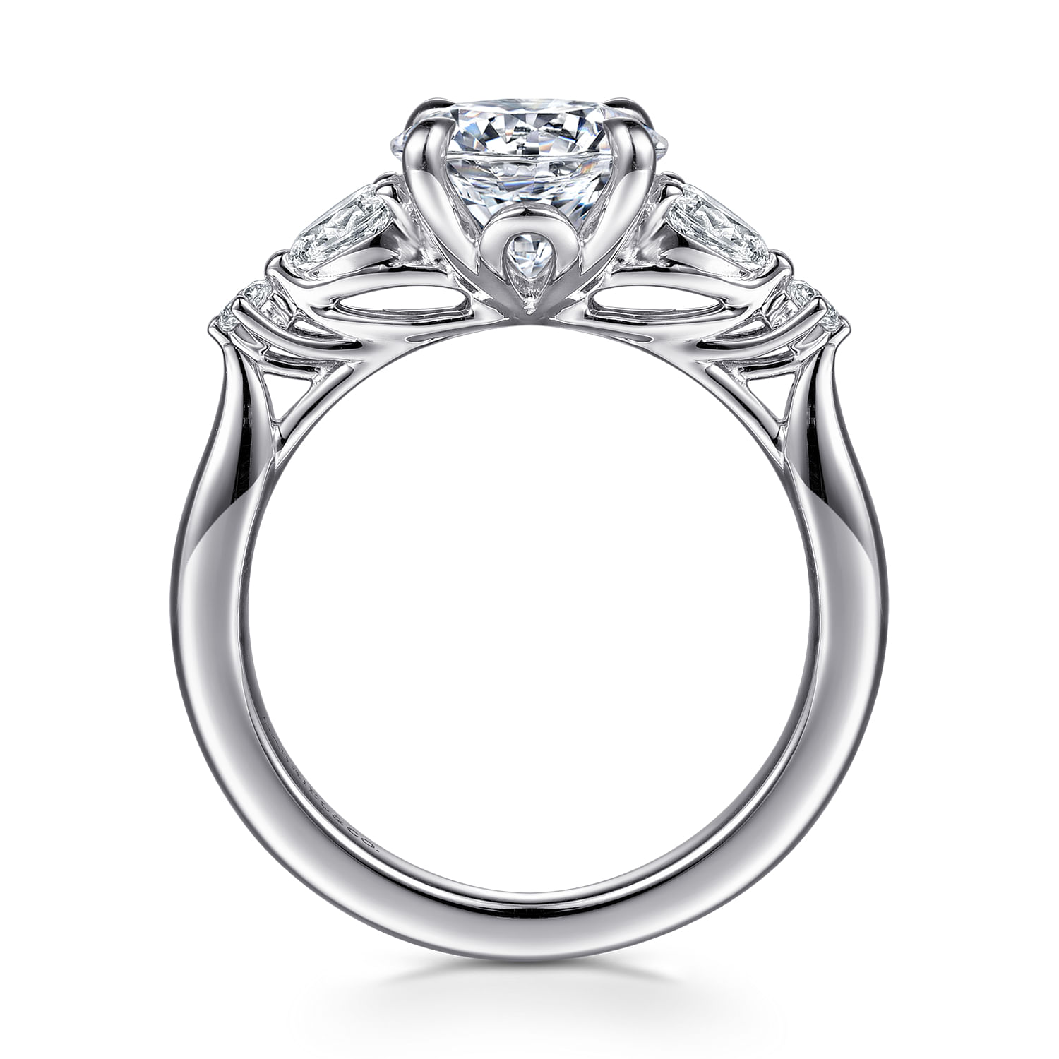 Bonita - 14K White Gold Round Five Stone Diamond Engagement Ring