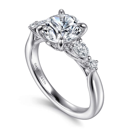Bonita - 14K White Gold Round Five Stone Diamond Engagement Ring