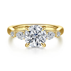Bonita - 14K Yellow Gold Round Diamond Engagement Ring