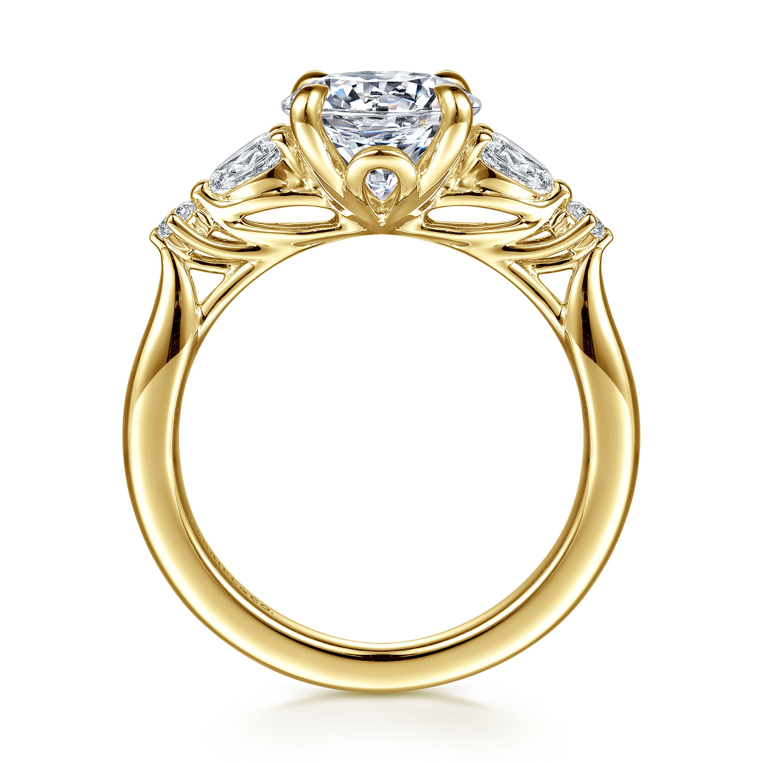 Bonita - 14K Yellow Gold Round Diamond Engagement Ring