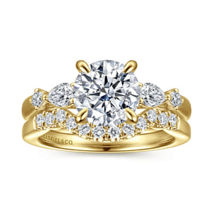 Bonita - 14K Yellow Gold Round Diamond Engagement Ring