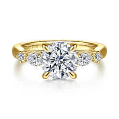 Bonita - 14K Yellow Gold Round Five Stone Diamond Engagement Ring