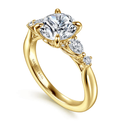 Bonita - 14K Yellow Gold Round Five Stone Diamond Engagement Ring