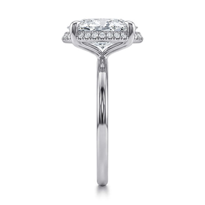 Bonnie - 14K White Gold Oval Hidden Halo Diamond Engagement Ring