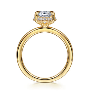 Bonnie - 14K Yellow Gold Oval Hidden Halo Diamond Engagement Ring