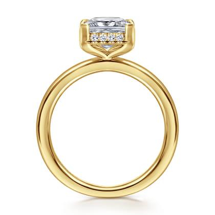 Bonnie - 14K Yellow Gold Princess Hidden Halo Diamond Engagement Ring