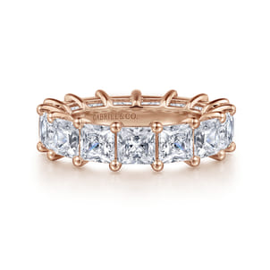 Bordeaux - 14K Rose Gold Princess Cut Shared Prong Diamond Eternity Band