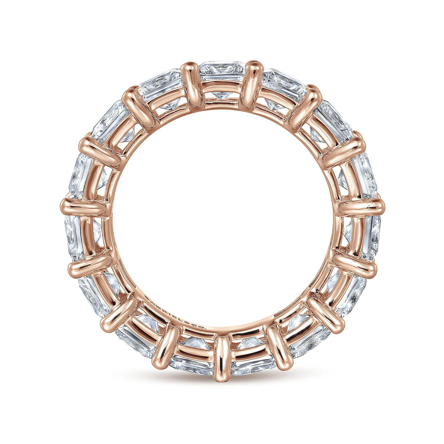 Bordeaux - 14K Rose Gold Princess Cut Shared Prong Diamond Eternity Band