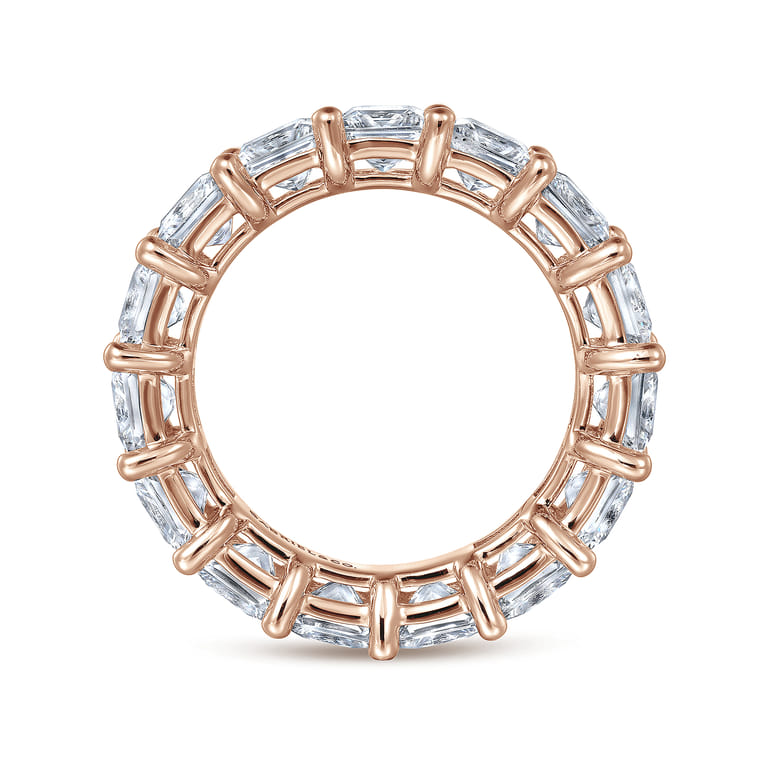 Eternity Band Wedding Ring in 14k Rose Gold with Princess Cut Natural Diamond at Gabriel & Co. - Shot 2