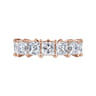 Eternity Band Wedding Ring in 14k Rose Gold with Princess Cut Natural Diamond at Gabriel & Co.