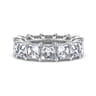 Eternity Band Wedding Ring in 14k White Gold with Princess Cut Natural Diamond at Gabriel & Co.