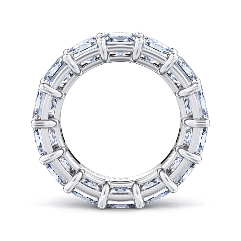 Eternity Band Wedding Ring in 14k White Gold with Princess Cut Natural Diamond at Gabriel & Co. - Shot 2