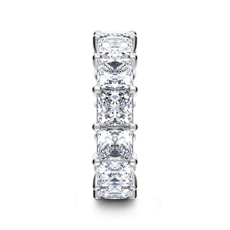 Eternity Band Wedding Ring in 14k White Gold with Princess Cut Natural Diamond at Gabriel & Co. - Shot 4