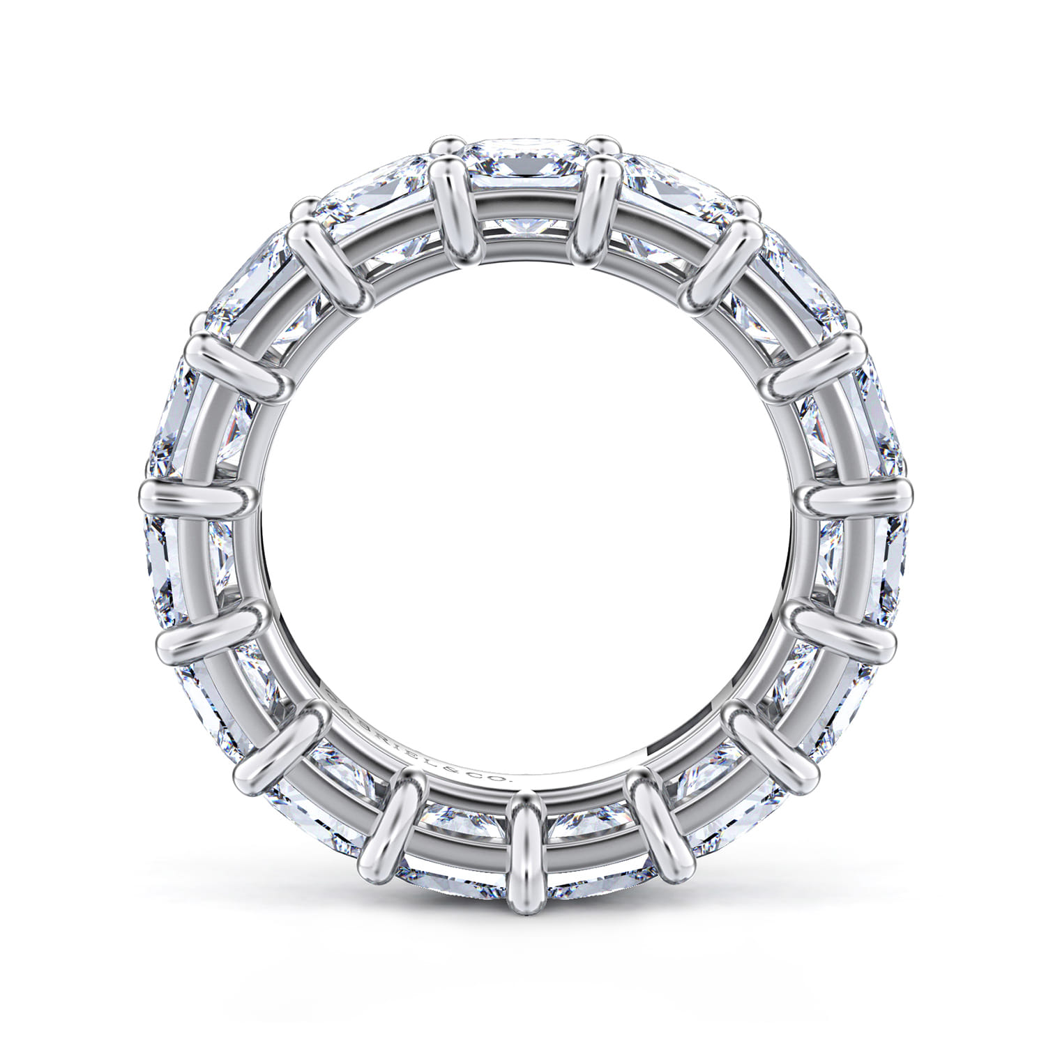 Eternity Band Wedding Ring in 14k White Gold with Princess Cut Natural Diamond at Gabriel & Co. - Shot 2